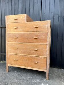 Heals Of London Style Chest Of Drawers Limed Oak 1930s Mid Century