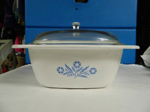 EUC CORNING WARE CORNFLOWER BLUE-DUTCH OVEN CASSEROLE BAKING DISH PAN 4 Q SEE - Picture 1 of 7