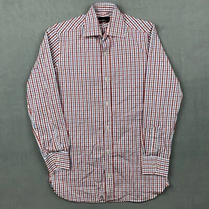 Walker Slater Shirt Men's 38 White Red Plaid Check Button Up Cotton Long Sleeve - Picture 1 of 11