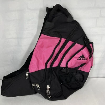 Adidas Sling Backpack Black Pink Load Spring Crossbody Shoulder Strap Logo - Image 1 of 4