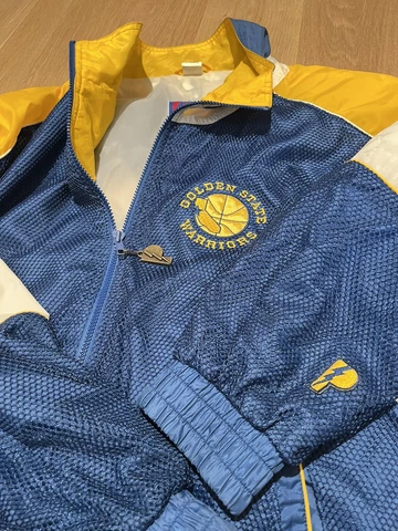 Vtg Golden State Warriors Pro Player Basketball Windbreaker Jacket Run TMC XL Cover