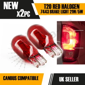 2x Light Bulb Road Legal 12 V 21 W Halogen W21W 7443 T20 580 Red 240lm UK Stock - Picture 1 of 3