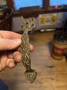 Old Ornate Antique Eastlake Victorian Cast Iron Pull Door Handle Hardware USA