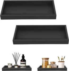 2 Pezzi Vassoio Bagno Vassoio Decorativo Vassoio Decorativo Nero Silicone Vassoio Piccolo - Foto 1 di 8