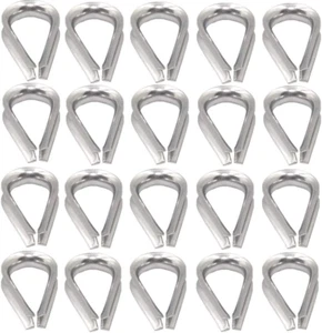 20 Stck. 1/4 Zoll M6 Edelstahl Fingerhut für Durchmesser Drahtseil Kabel Kauschen Rig - Bild 1 von 12