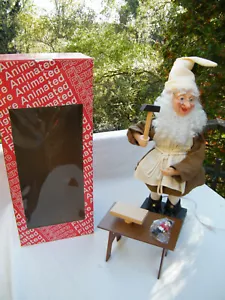 Animated Christmas Carpenter Elf with Hammer & Work Bench in Box, As-Is - Picture 1 of 7
