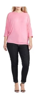 Camiseta deportiva Lauren Ralph Lauren Plus manga 3/4 recortada hombro púrpura 1x - Imagen 1 de 8