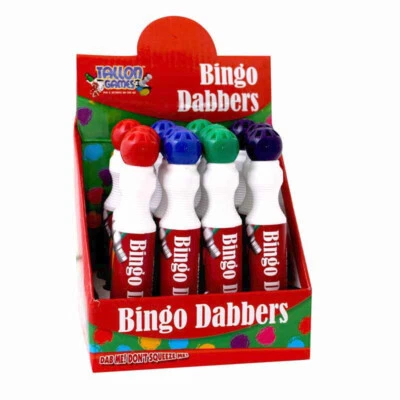 6 Non Drip Bingo Dabbers Marker Pens Red Blue Green Purple Bingo Game Night - Image 1 of 4