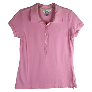 Lilly Pulitzer Small Poloshirt Rosa Grün Kurzarm Half Button Down 600 - Bild 1 von 5