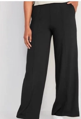 NWT Old Navy Women's High-Waisted Powersoft Wide-Leg Pants Black Size M Petite - Image 1 of 4