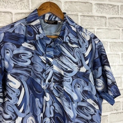 富尔顿街衬衫作品复古沿海蓝色油漆中风轻便衬衫大号 — 第 1/4 张图片