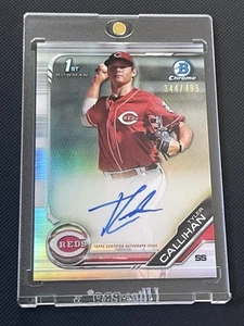 2019 Bowman Chrome Prospect Auto 1st Bowman Tyler Callihan Refractor #/499 Reds - Picture 1 of 3