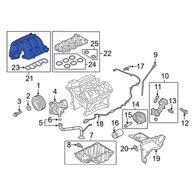 For Ford F-150 2015-2017 Ford FL3Z9424G Upper Engine Intake Manifold Foto 1 de 2