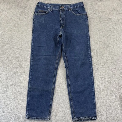Vintage Lee Jeans Mens 36x32 Blue Loose Fit Straight Denim 90s Grunge Zip Work - Image 1 of 4