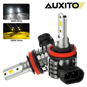 2x AUXITO Switchback H11 H8 H9 H16 LED Light Bulb for Daytime Running/ Front Fog - Picture 1 of 9