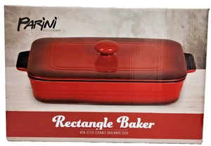 Parini Cookware Rectangle Baker Non-stick Ceramic Bakeware Dish - Red - Picture 1 of 3
