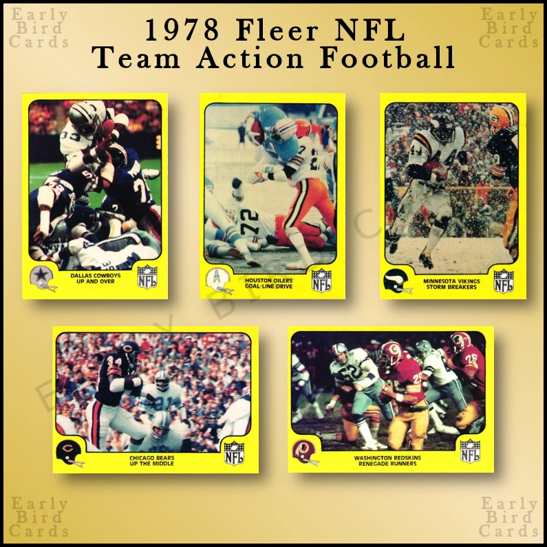 1978 Fleer Team Action Football (1-68) / Pick Cards - Build Set / Buy4+ Save20% - Image 1 of 1
