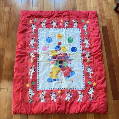 Manta de Colección Payaso Circo Bebé Cuna Edredón Perros Dálmata Hecha a Mano Rojo Blanco 50x40 Foto 1 de 4