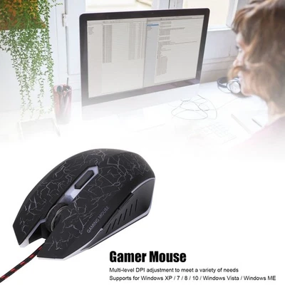 Wired Gaming Mouse With USB Port Ergonomic 3200 DPI Adjustable RGB Optical - Image 1 of 4