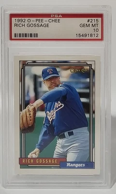 1992 O-Pee-Chee #215 Rich Gossage PSA 10 GEM - Image 1 of 2