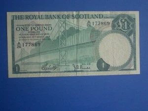 ** 1st Issue  'A26'  1969 Royal Bank of Scotland £1  'GVF'  Banknote** - Picture 1 of 6