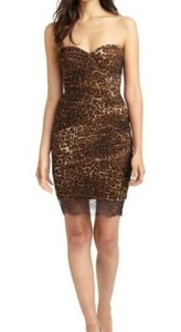 BCBGMAXAZRIA NEW strapless lace trim cheetah Dress homecoming 2 BCBG MAXAZRIA - Picture 1 of 4