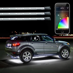 8pc Underglow LED Accent Accent Light Kit for Cars XKchrome Smartphone App - Picture 1 of 8