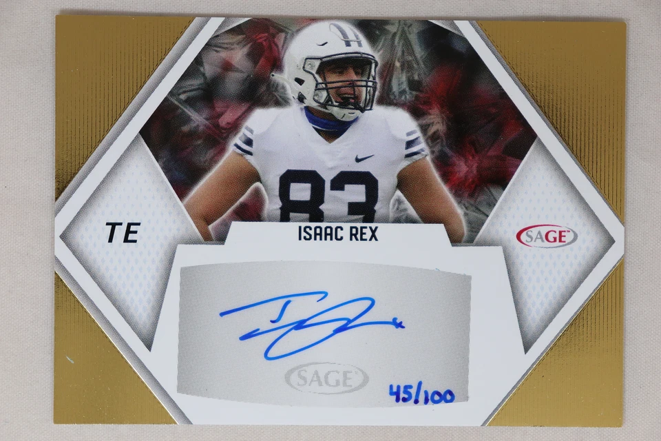Isaac Rex - 2023 Sage Football Low Series Gold Rookie Autograph #45/100 - Image 1 of 1