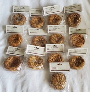 13 Wangs International 3 inch BIRD NESTS MINI Crafts Primitive Plus 20 Birds - Picture 1 of 19