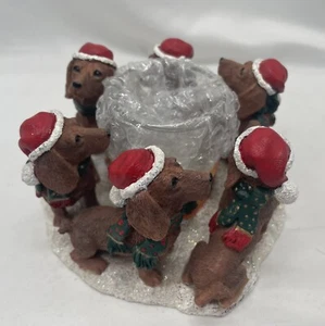 2002 CCI Dachshund Wiener Dog Christmas - Tealight Candle Holder - Picture 1 of 7