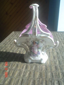 CESTA CERÁMICA VINTAGE CON ÁNGEL - 6" DE ALTO - GRAN FORMA SIN ASTILLAS NI GRIETAS - Imagen 1 de 7