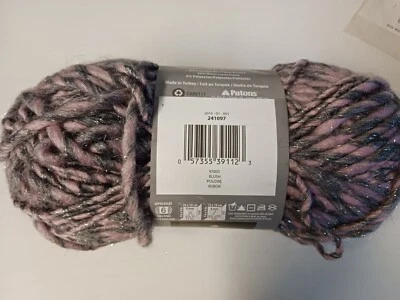 Paquete de 2 hilos brillantes de mezcla de lana helada Patons, lila y rubor una madeja cada uno Foto 1 de 2