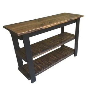 Dark Walnut / Black Kitchen Island Work Space / Kitchen Storage / Bakers Table / - Picture 1 of 10