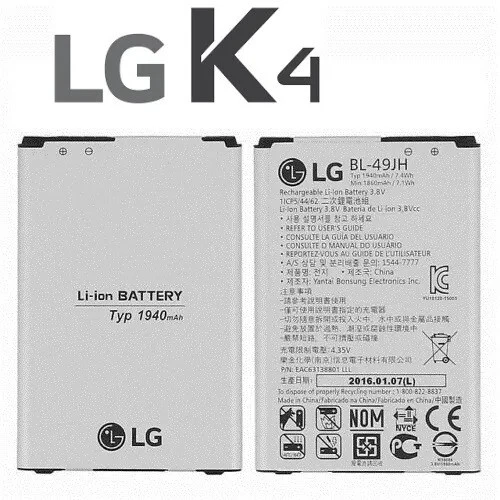 电池适用于 LG VS425V K3 K4 K120 LS450 Optimus Zone 3 Rebel Spree BL-49JH  — 第 1/1 张图片
