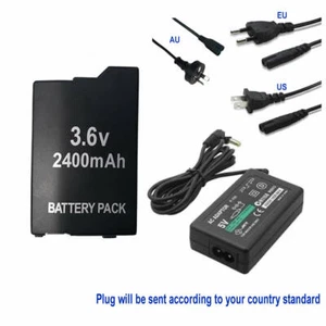 PAQUETE DE BATERÍAS + CARGADOR ADAPTADOR DE CA UE/AU/US. PARA SONY PSP 3000 3001 3003 3004 lite - Imagen 1 de 10