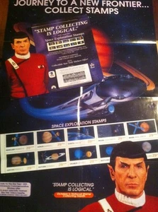 Star Trek 1991 Space Stamps Leonard Nimoy POST OFFICE Display & RARE POSTER Set - Bild 1 von 12