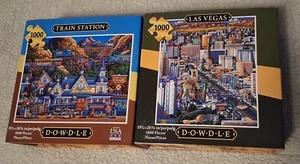 2 Dowdle 1000 pieces puzzles Las Vegas, Train Station - Picture 1 of 2