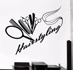 Vinyl Wandtattoo Barbershop Friseursalon Friseur Aufkleber (904ig) - Bild 1 von 3
