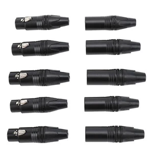 10x XLR Connector Professional 5 Male 5 Female High Conductivity Replacement XL - Picture 1 of 23