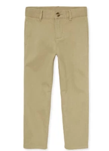 The Children's Place Boys Chino Uniform Khaki Flax Stretch Size 18 Adjust Waist - Picture 1 of 4