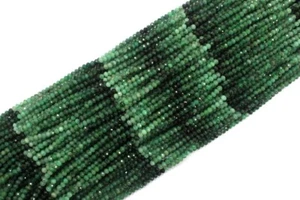 12.5" Long AAA Quality 1 Strand Natural Emerald Gemstone,Faceted Rondelle Beads, - Picture 1 of 3