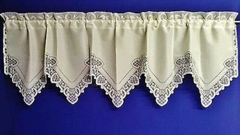 Ecru Heritage Lace Window Valance Prelude 60" x 18" Kitchen Bathroom Bedroom - Image 1 of 4