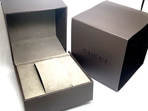 Caja Reloj Gucci Presentación Cartón Marrón Exhibición Regalo Vacía - Imagen 1 de 11