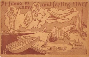 Postal: Camptoon - En casa en campamento y sentirse bien, años 40 - Imagen 1 de 2