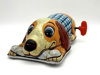 Brinquedo de corda de lata DOG WITH BONE - Funciona - Imagem 1 de 4