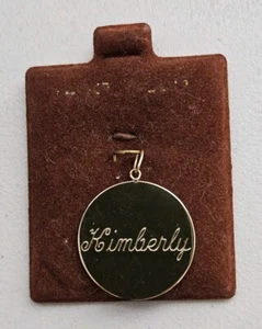 Vintage 14K Gold Kimberly Disc Pendant - Picture 1 of 17