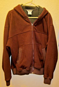 Columbia Sportswear Fleece Lined Brown Jacket with Hood Logo Warm Men's XL SALE - Foto 1 di 18