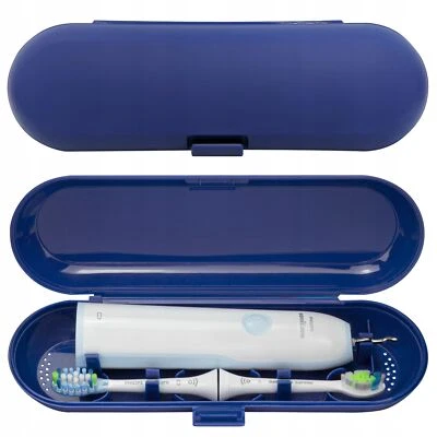 NELIPS NEU Universal Reiseetui Zahnbürste Philips Oral B Navy Blau Hartschale Etui