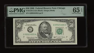 DBR 1988 $50 FRN Chicago Fr. 2123-G Gem PMG 65 EPQ Serial G09924320A - Picture 1 of 2