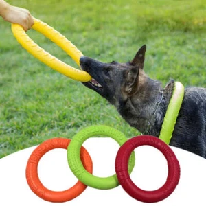 Dog Toys Pet Flying Disk Training Ring Puller Anti-Bite Floating Toys Aggressive - Picture 1 of 9